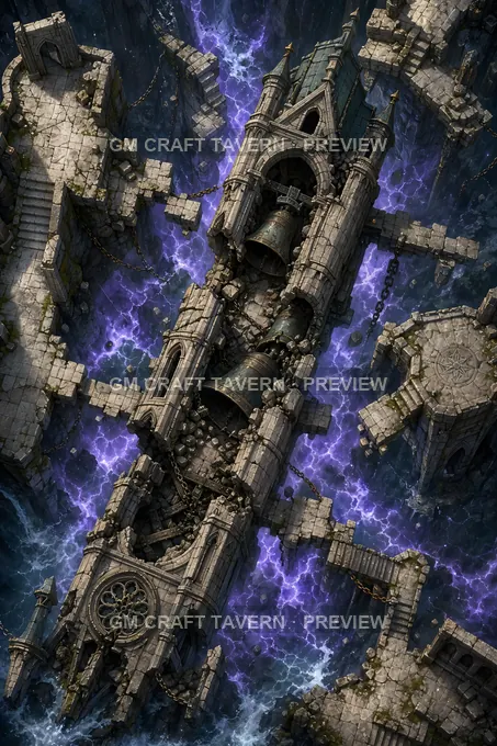 Fallen Cathedral Campanile Crossing battlemap preview
