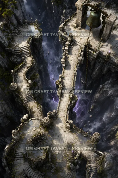 Cliffside Warning Bell Crossing battlemap preview