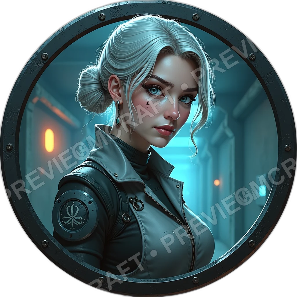 Crowd Medic Sergeant, Female, Deployable Shield Gauntlet, Badge Holo Projector, Throat Comm Scar, Police Security, ,Adult,1.8,, ,Broad,Shouldered Buil 0001 top-down token preview