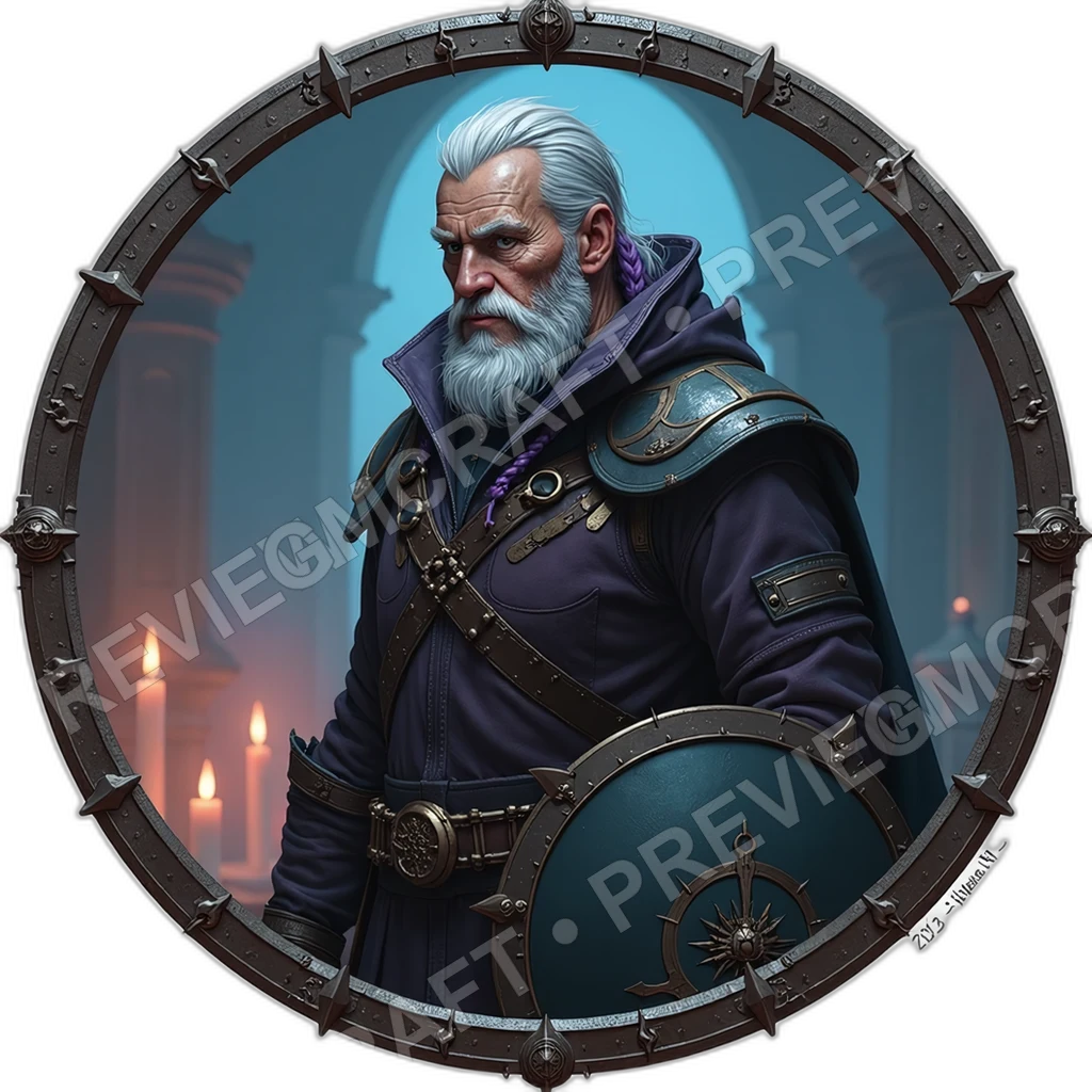 Zone Marshal, Male, Kinetic Arrest Collar, Deployable Foam Shield, Municipal Cam Patch, Police Security, ,Elder Very Old Person,1.8,, ,Lean Build,1.8, 0001 top-down token preview