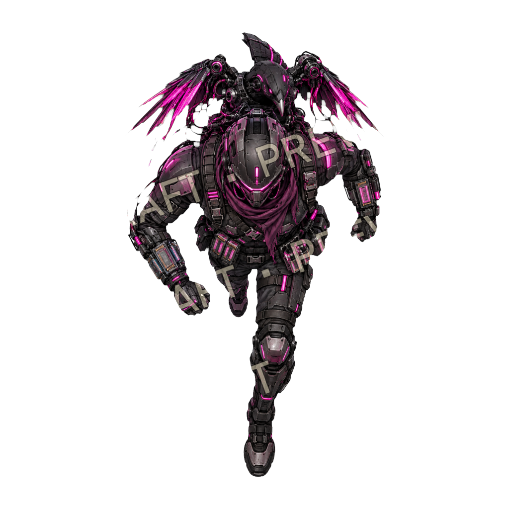 Cyber Crow top-down token preview