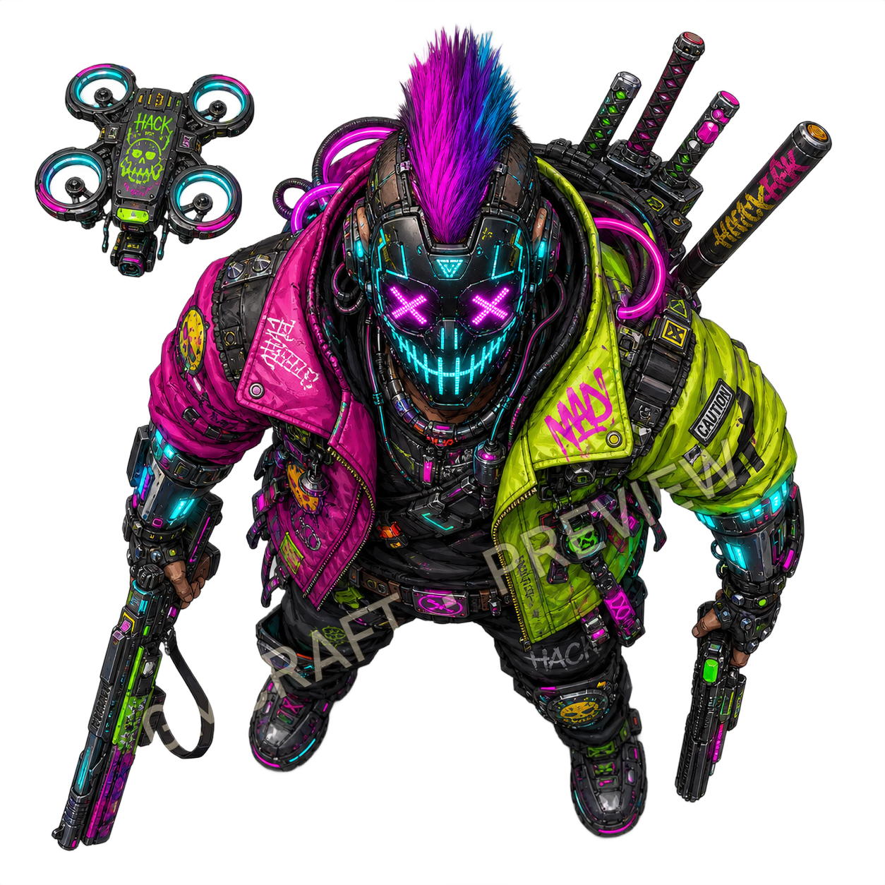 Holo Mask Hacker top-down token preview
