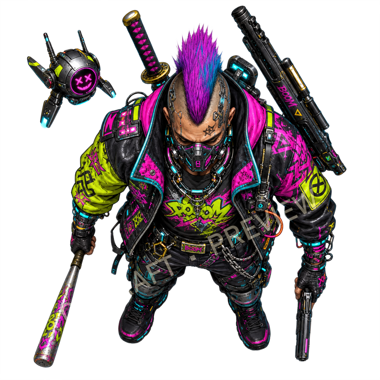 Boombox Brawler top-down token preview