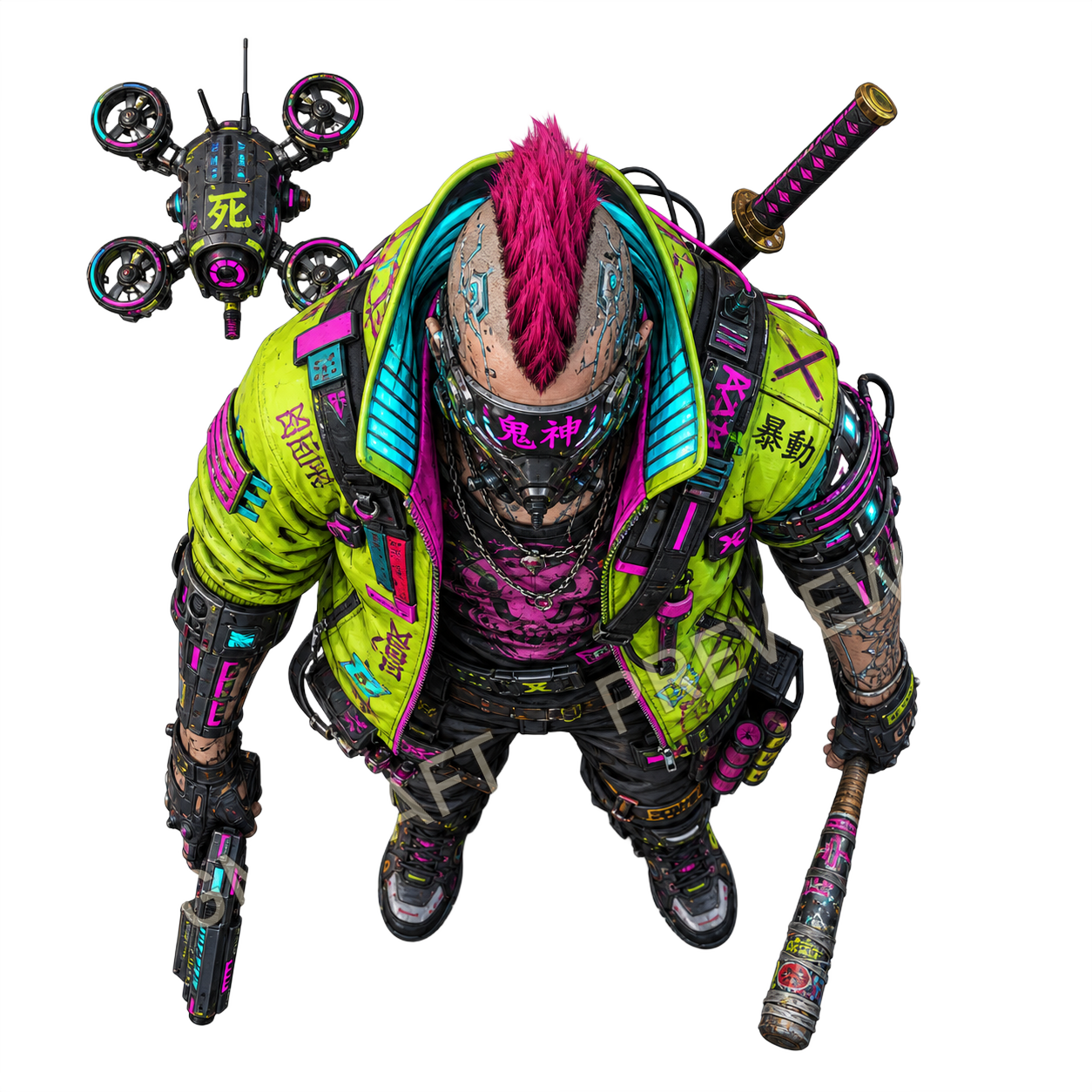 Mono Wire Assassin top-down token preview