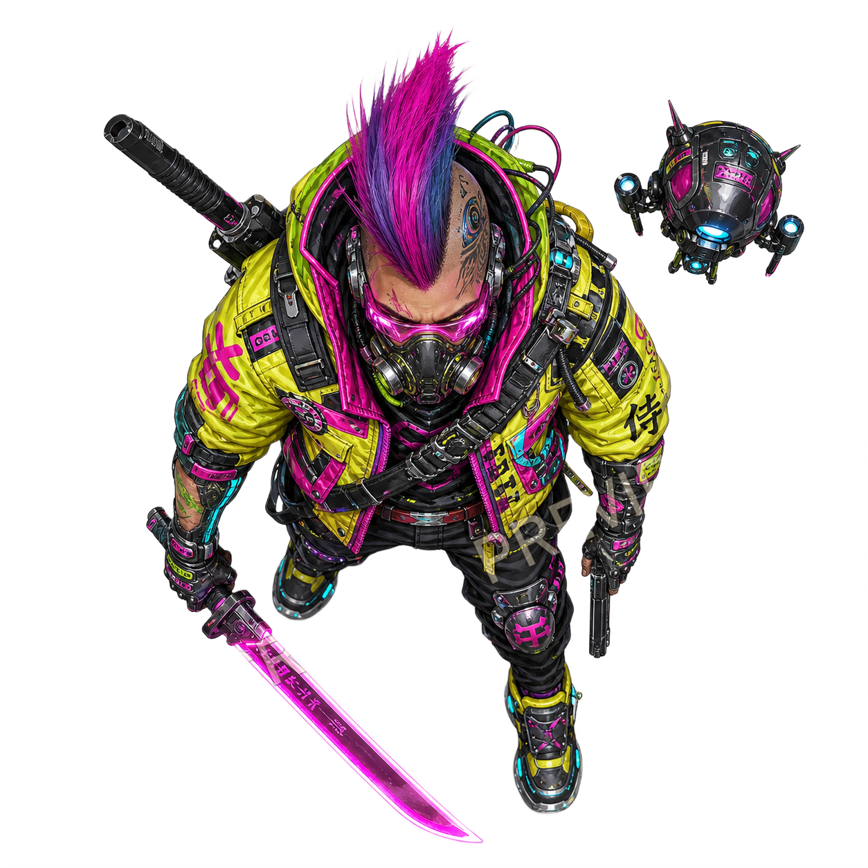 Plasma Machete Duelist top-down token preview