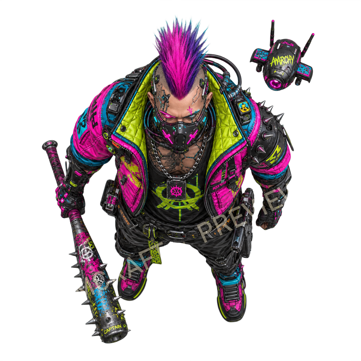 Spike Bat Captain top-down token preview