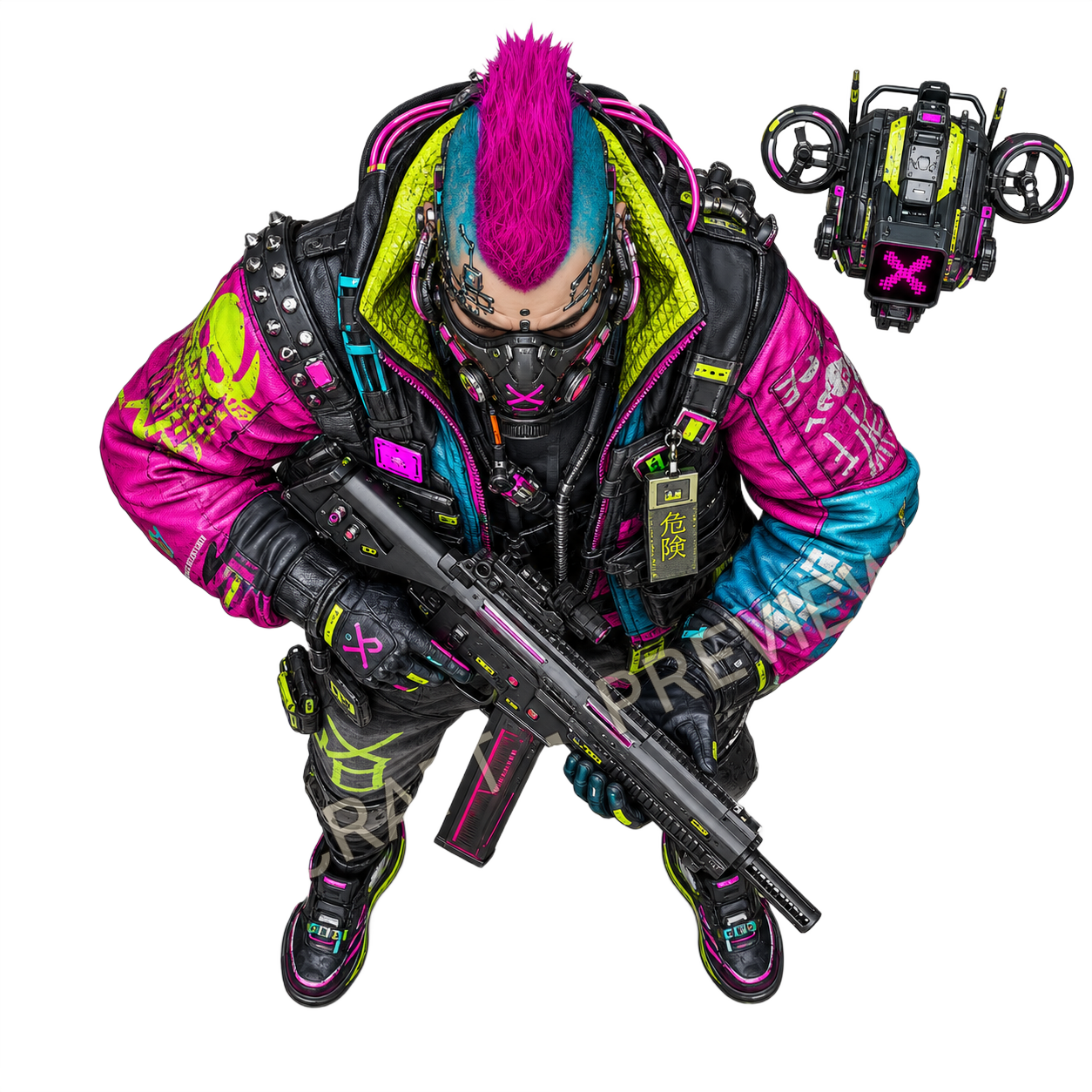 Submachine Gunner top-down token preview