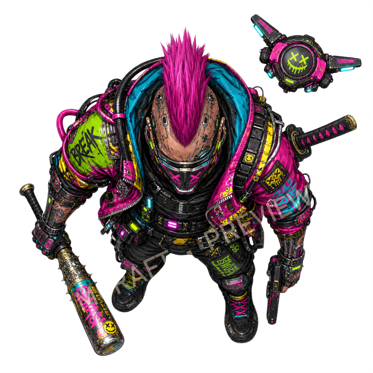 Exosuit Breaker top-down token preview