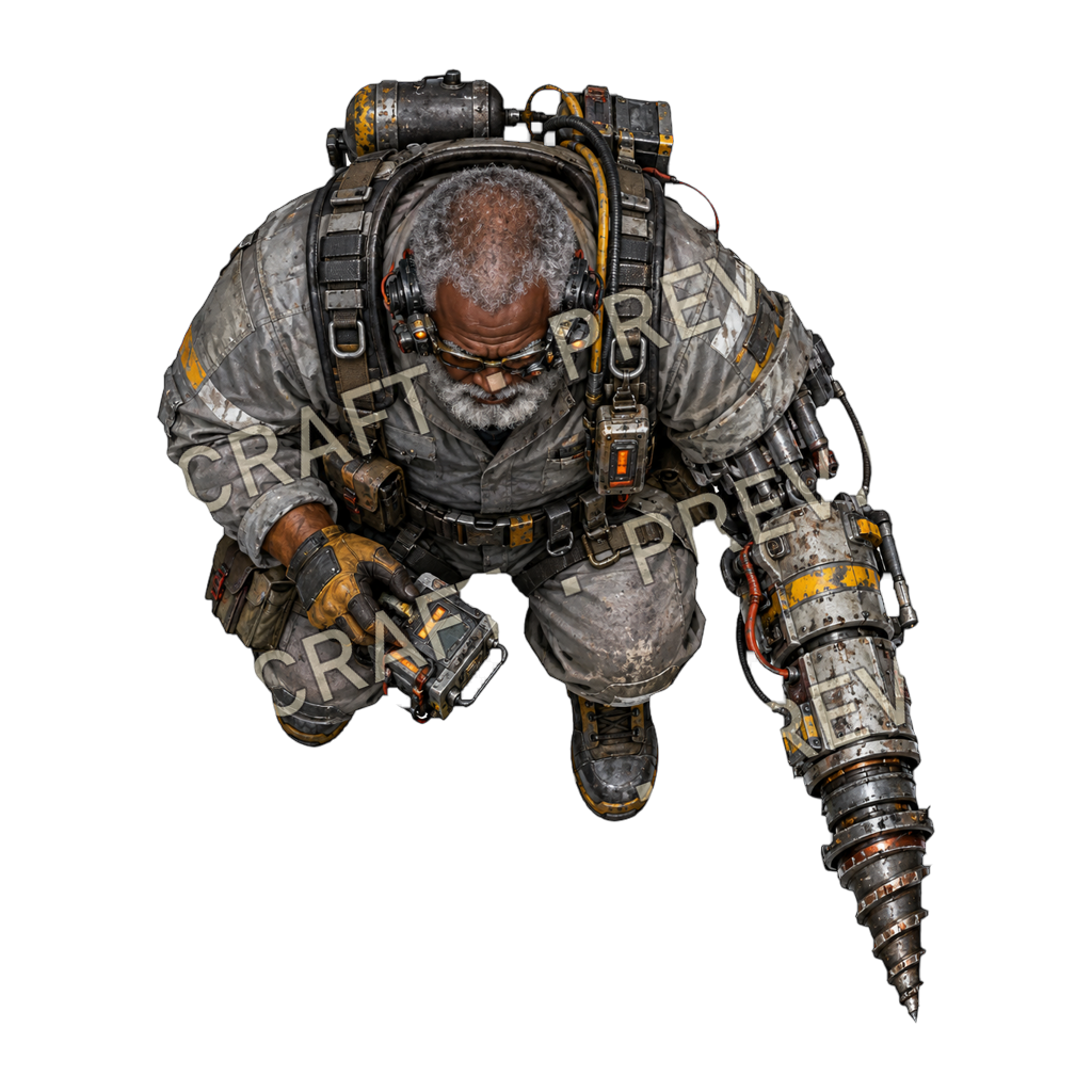 Mine Driller top-down token preview