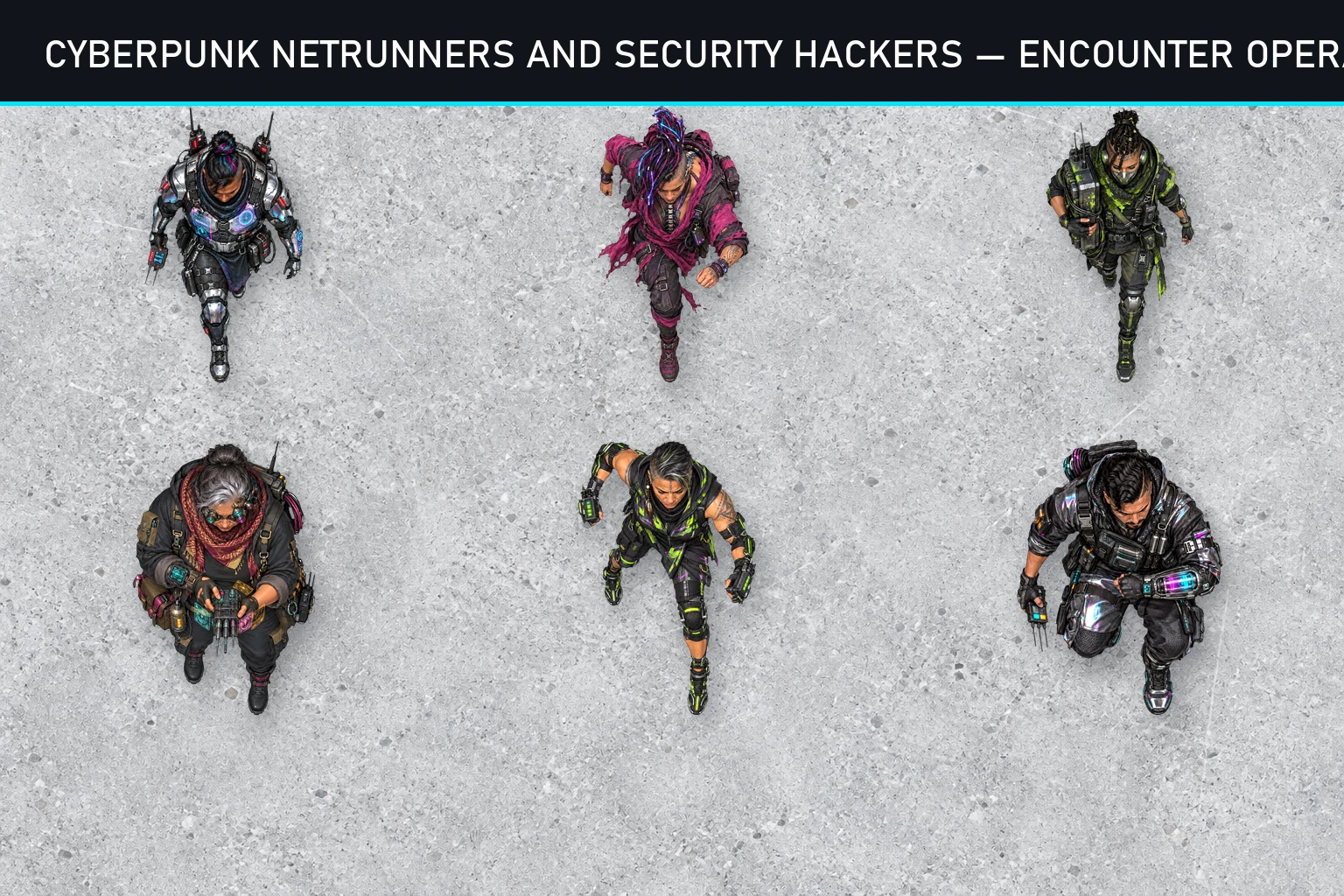 Cyberpunk Netrunners And Security Hackers product preview 1