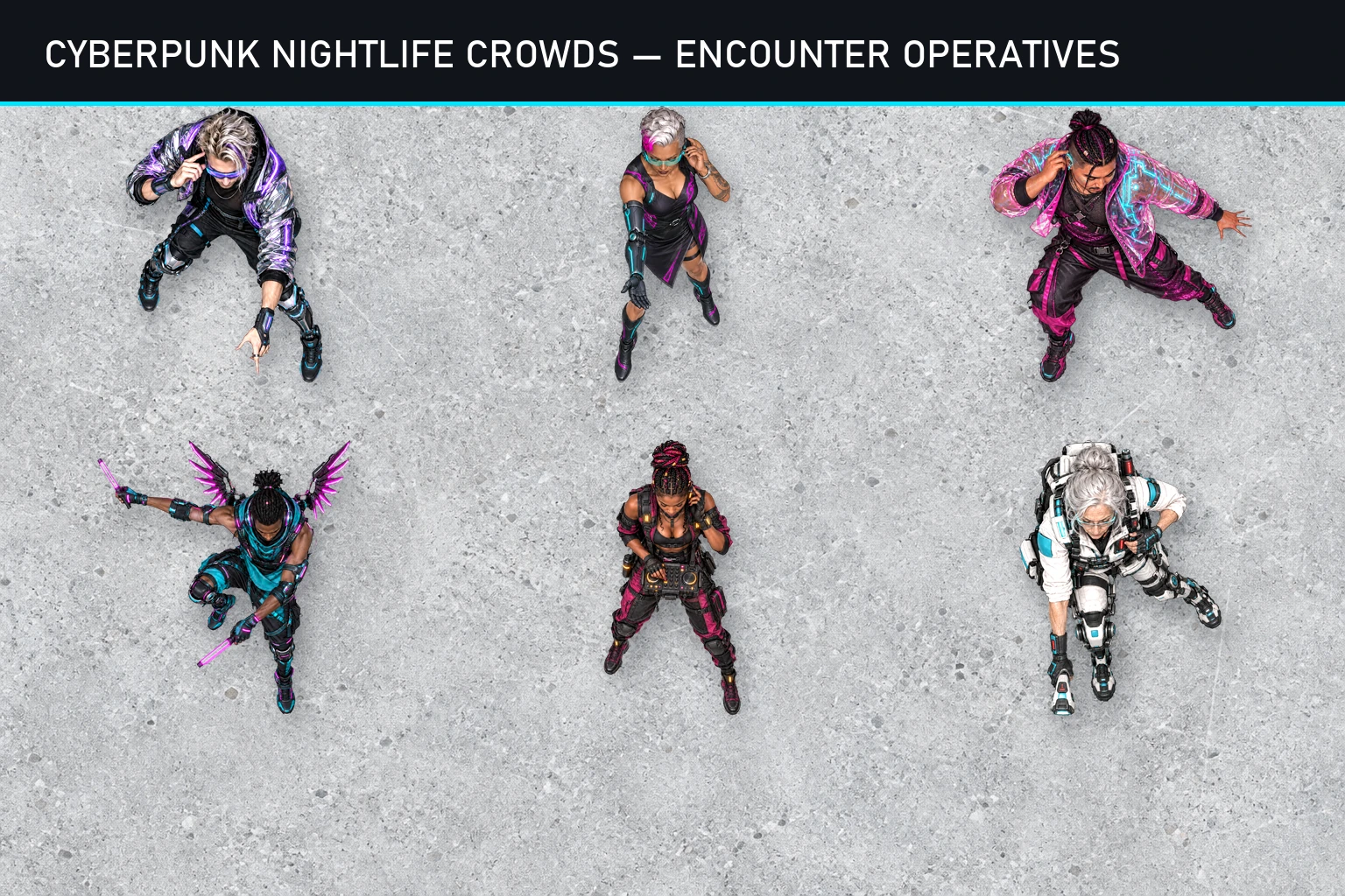 Aperçu du produit Foules nocturnes cyberpunk 1