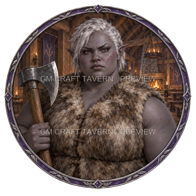 Aperçu du token vu du dessus de Grom Stonebrook - Barbare