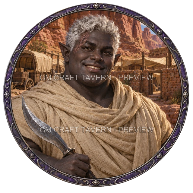 Aperçu du token vu du dessus de Varka Stonebrook - Barbare