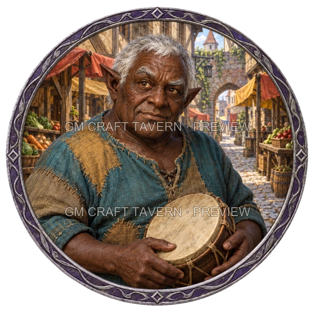 Aperçu du token vu du dessus de Morga Stonebrook - Barde