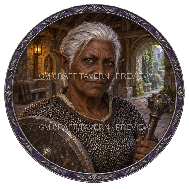 Aperçu du token vu du dessus de Urdan Mossridge - Paladin