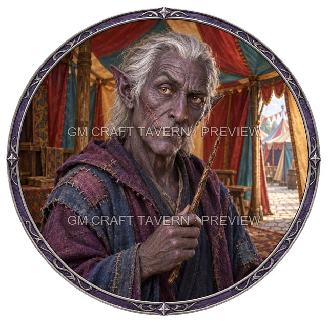 Aperçu du token vu du dessus de Morga Ironwell - Magicien