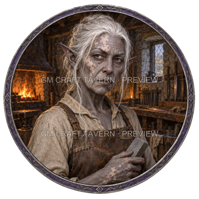 Urdan Westmere - aperçu de token de forgeron vu du dessus
