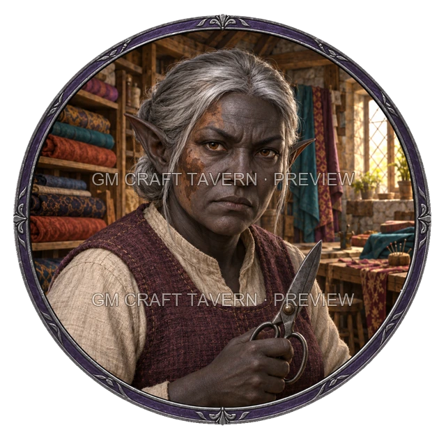 Durg Oakbend - aperçu de token d’artisan vu du dessus