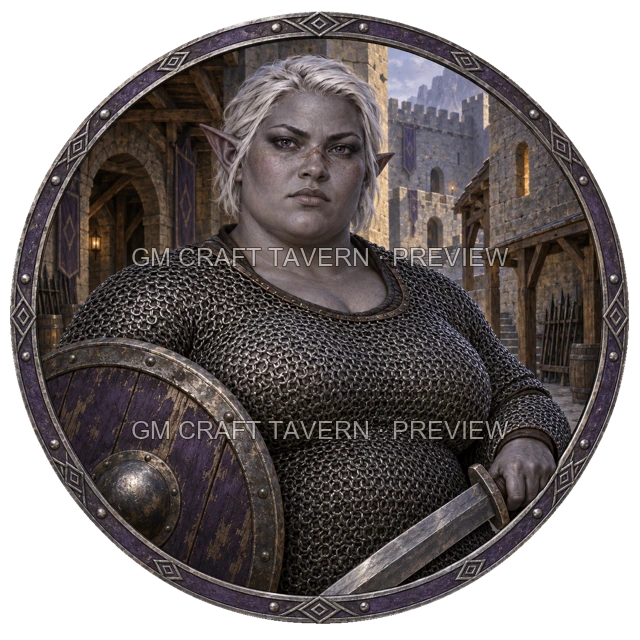 Grom Redcliff - aperçu de token de combattant vu du dessus