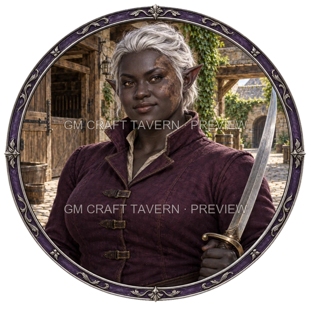 Grom Clearwell - aperçu de token de combattant vu du dessus