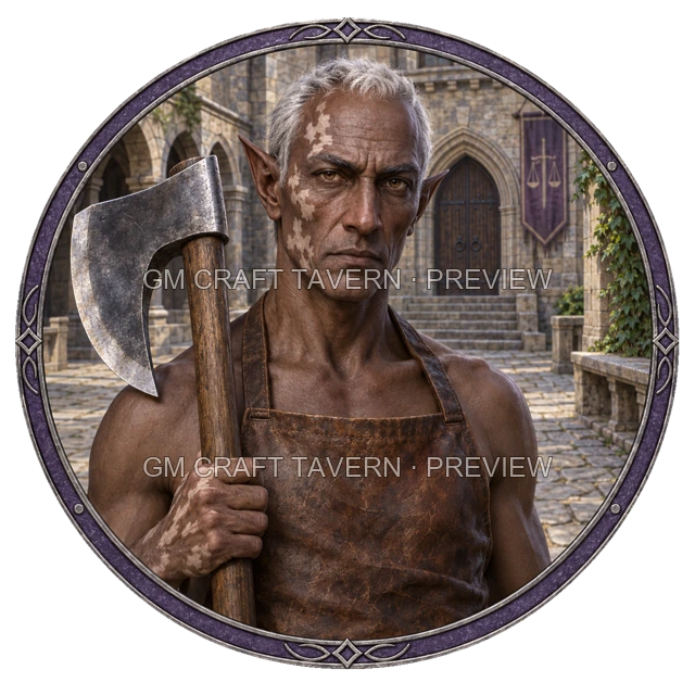 Varka Clearwell - aperçu de token de combattant vu du dessus