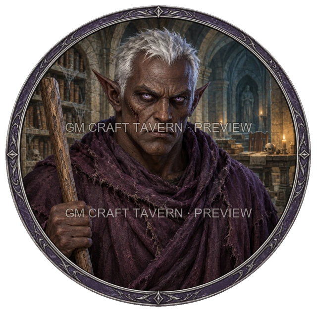 Aperçu de token de mage mort-vivant vu du dessus