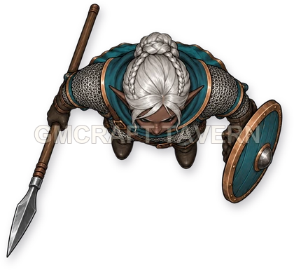 Grom Ashfield - Fighter top-down token preview