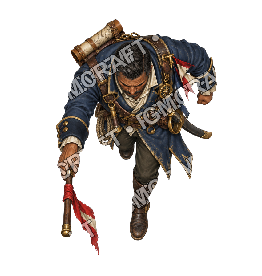 Pirate Ocean 0537 Veteran Deck Officer Alert Topdown Token top-down token preview