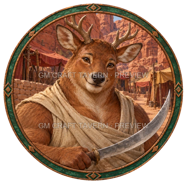 Aperçu du token vu du dessus de Varka Stonebrook - Barbare