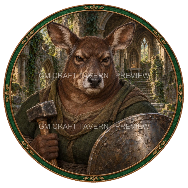 Aperçu du token vu du dessus de Grom Mossridge - Paladin