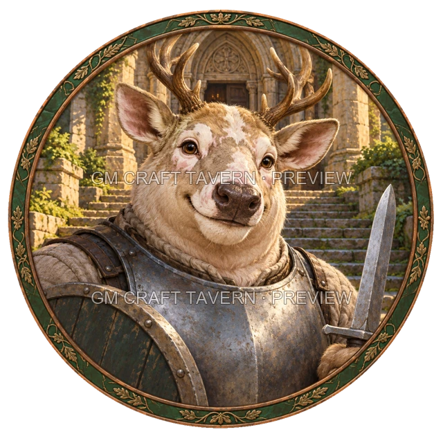 Aperçu du token vu du dessus de Varka Mossridge - Paladin