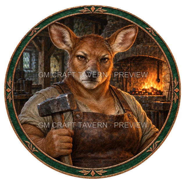 Aperçu du token vu du dessus de Grom Westmere - Forgeron