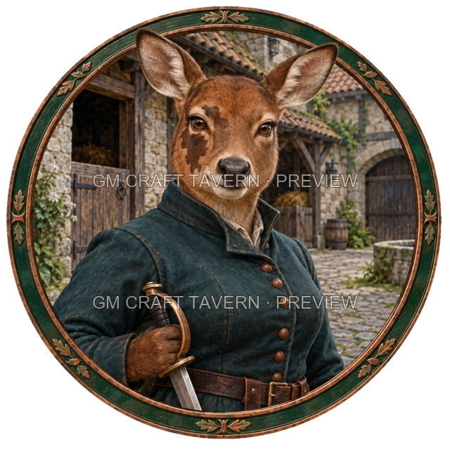 Grom Clearwell - aperçu de token de combattant vu du dessus