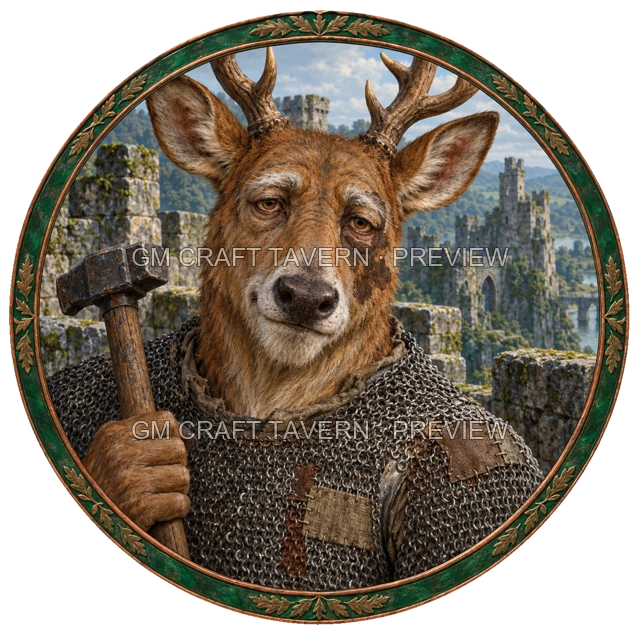 Morga Clearwell - aperçu de token de combattant vu du dessus