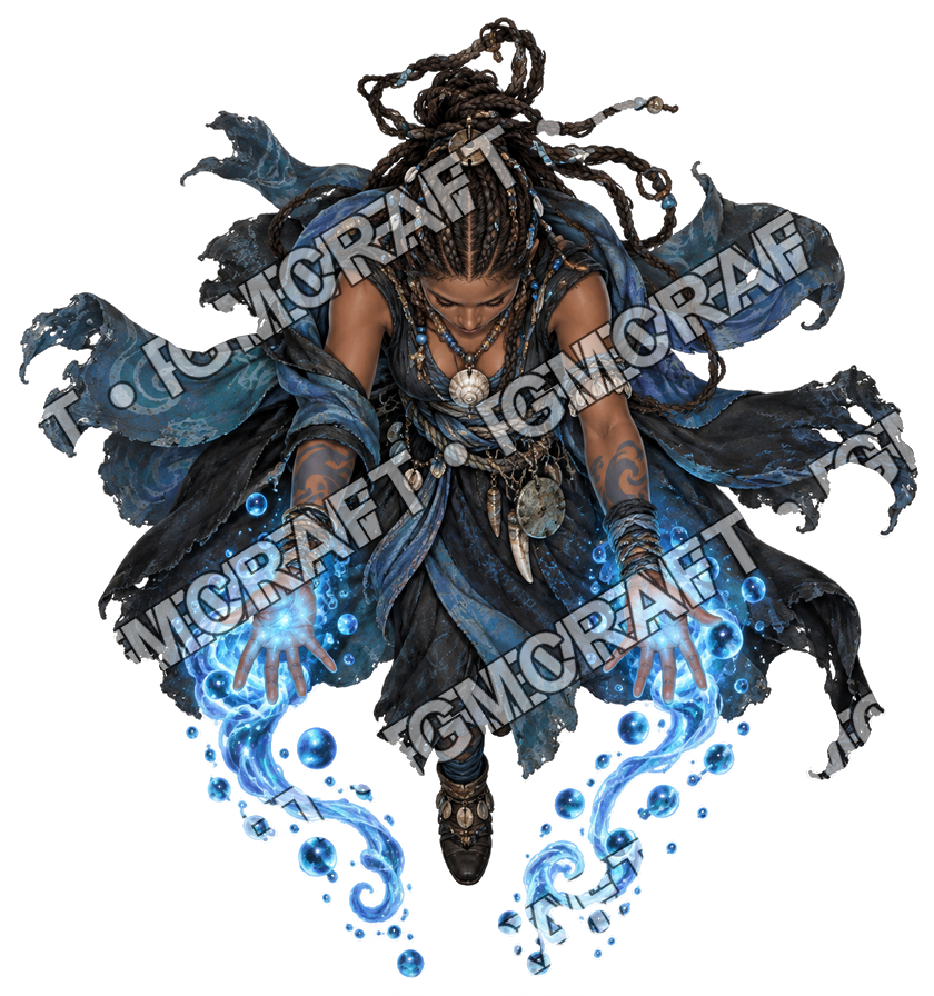 Pirate Ocean 0161 Tide Priest Abyssal Glow Topdown Token top-down token preview