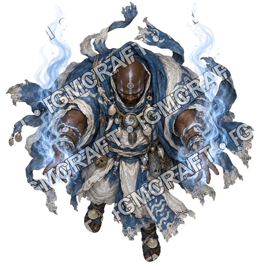 Pirate Ocean 0162 Tide Priest Sacred Mist Topdown Token top-down token preview