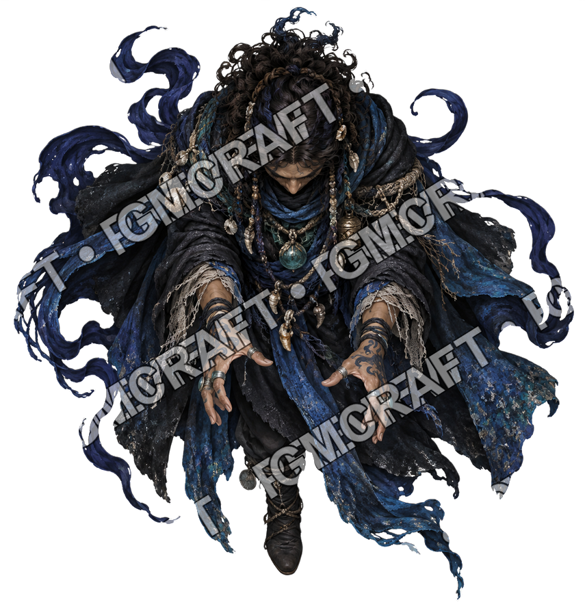Pirate Ocean 0163 Tide Priest Deep Shadow Topdown Token top-down token preview
