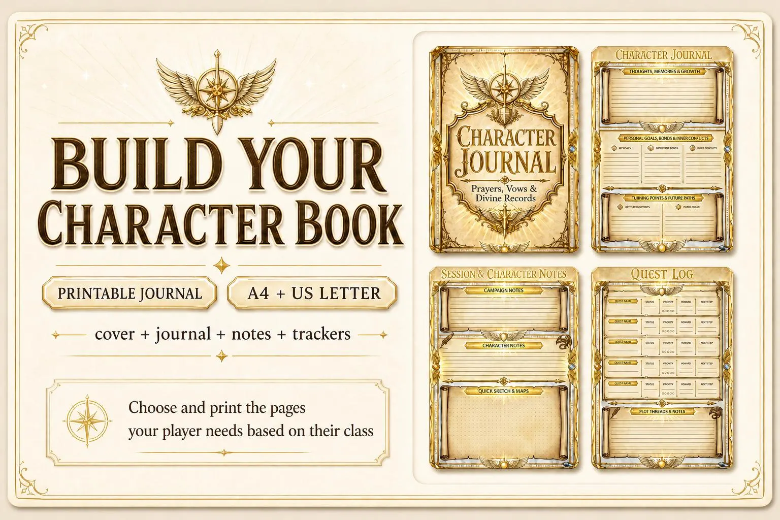 Printable character journal — supplied page and style preview 5
