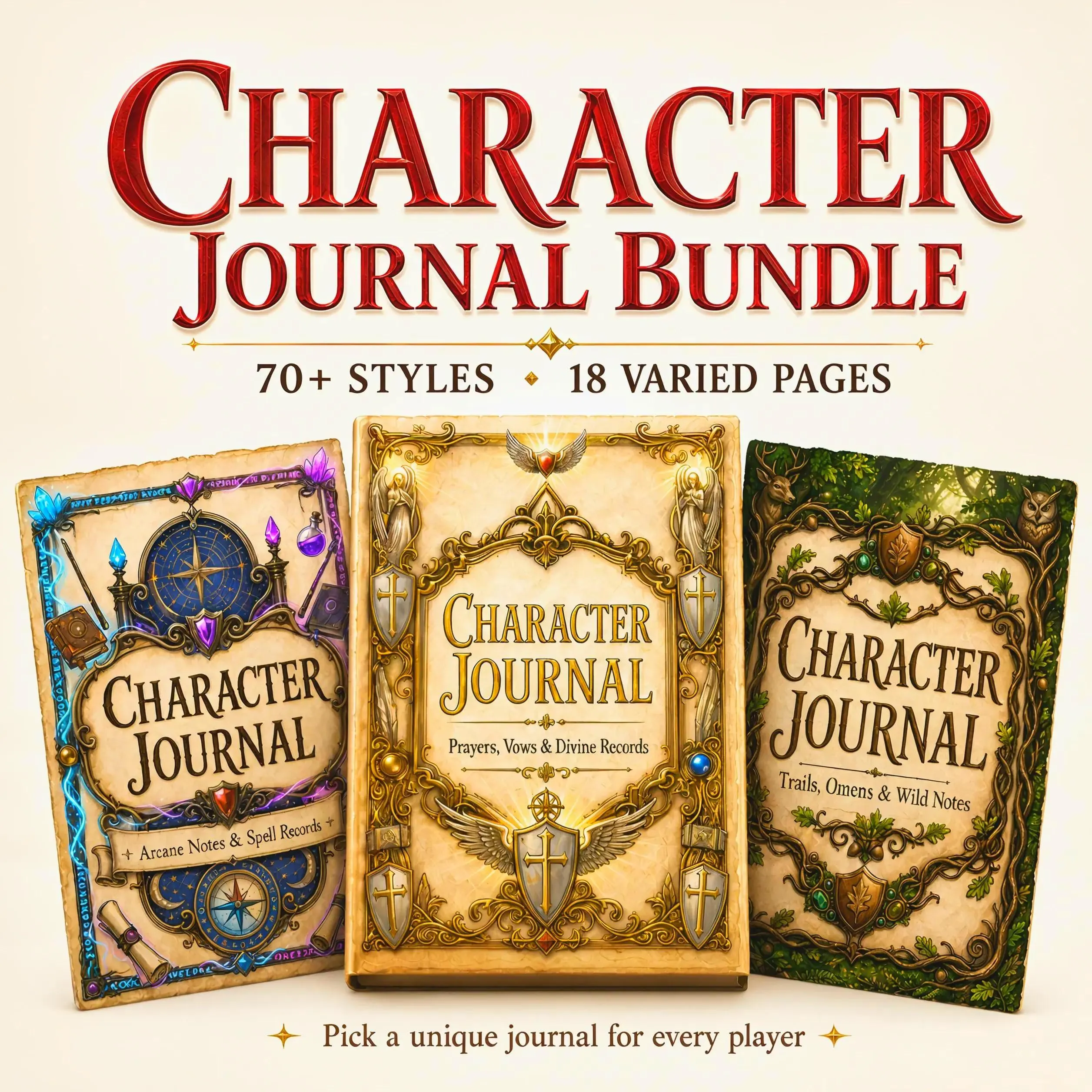 Printable character journal — supplied page and style preview 7
