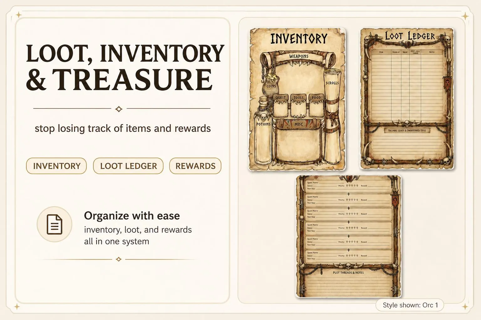 Printable character journal — supplied page and style preview 15
