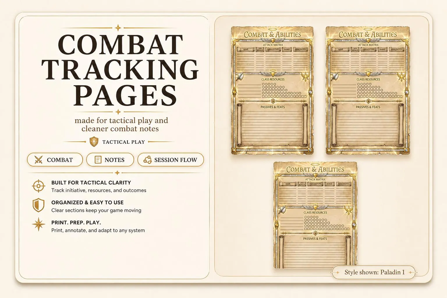 Printable character journal — supplied page and style preview 17