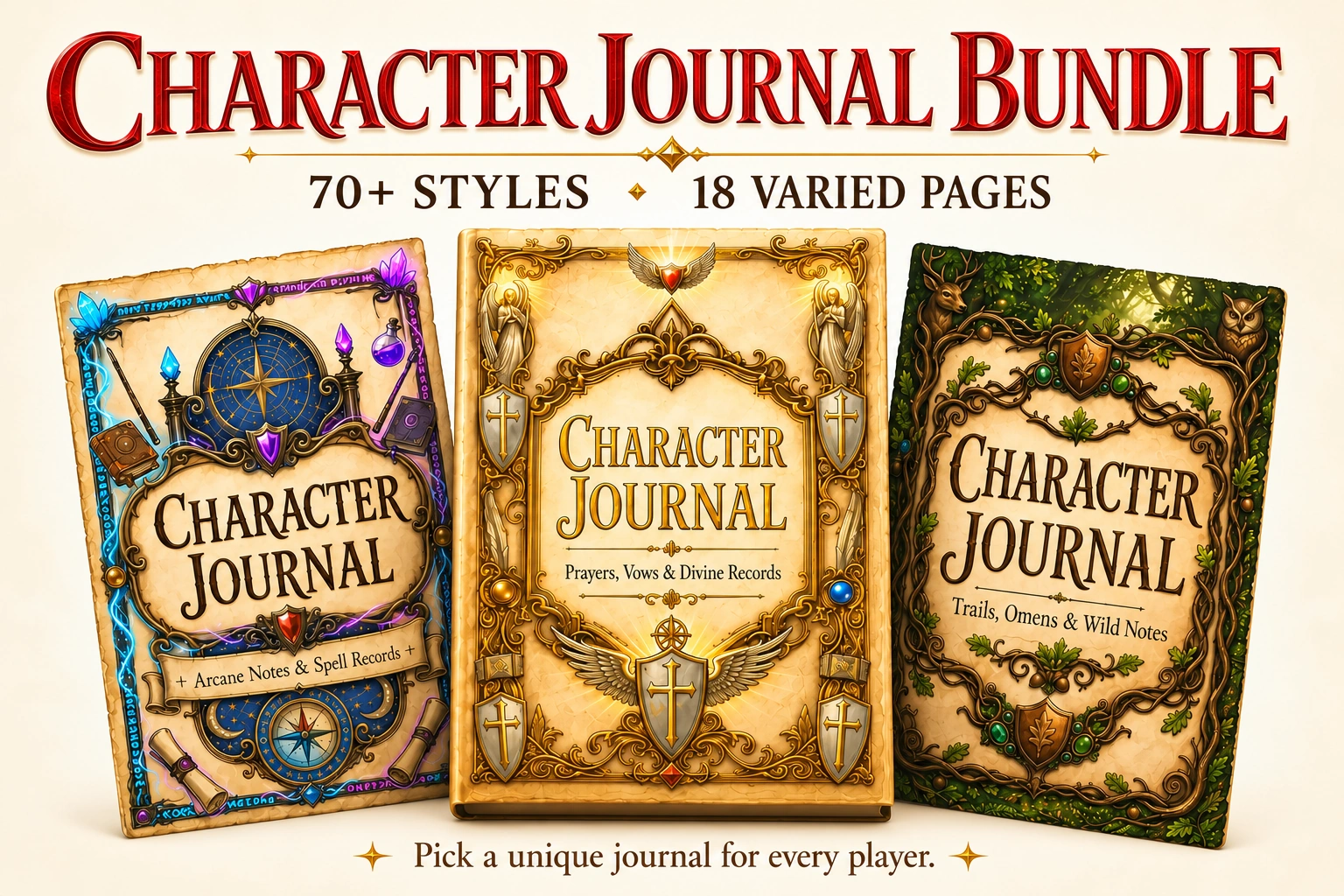 Printable DnD Character Journal preview