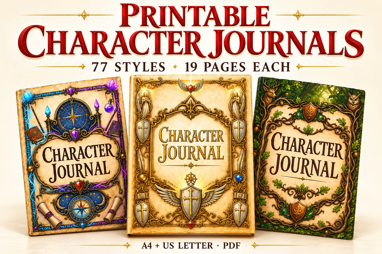 Printable DnD Character Journal preview