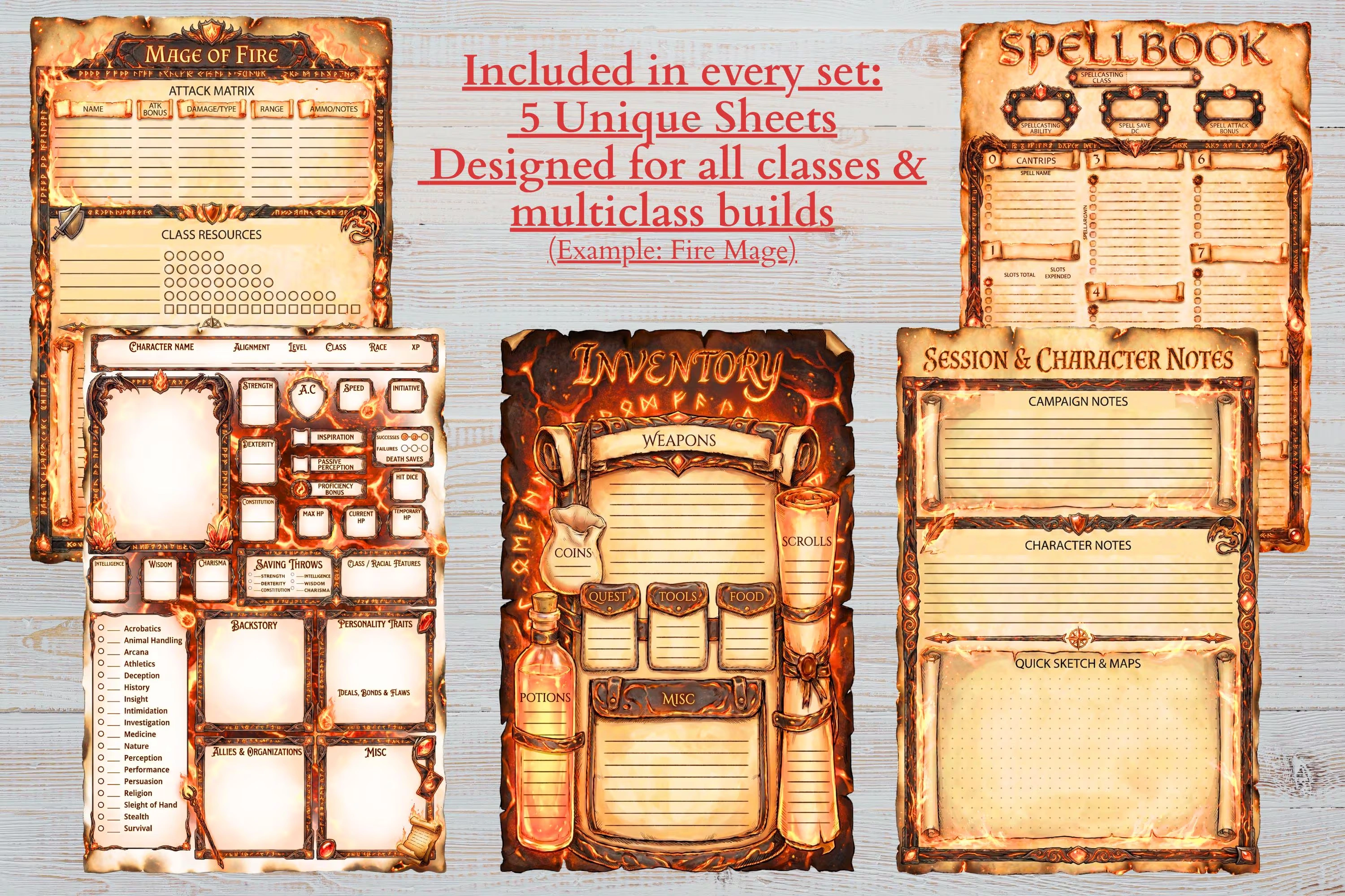 DnD Character Sheet Bundle product preview 5