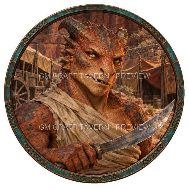Aperçu du token vu du dessus d’Arven Reedhorn - Barbare