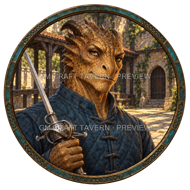 Aperçu du token vu du dessus d’Evrun Reedhorn - Guerrier