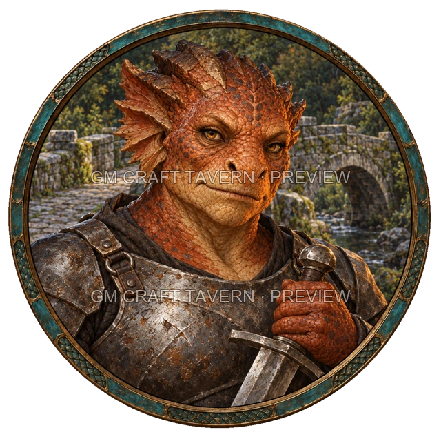 Aperçu du token vu du dessus d’Evrun Slatecrest - Guerrier