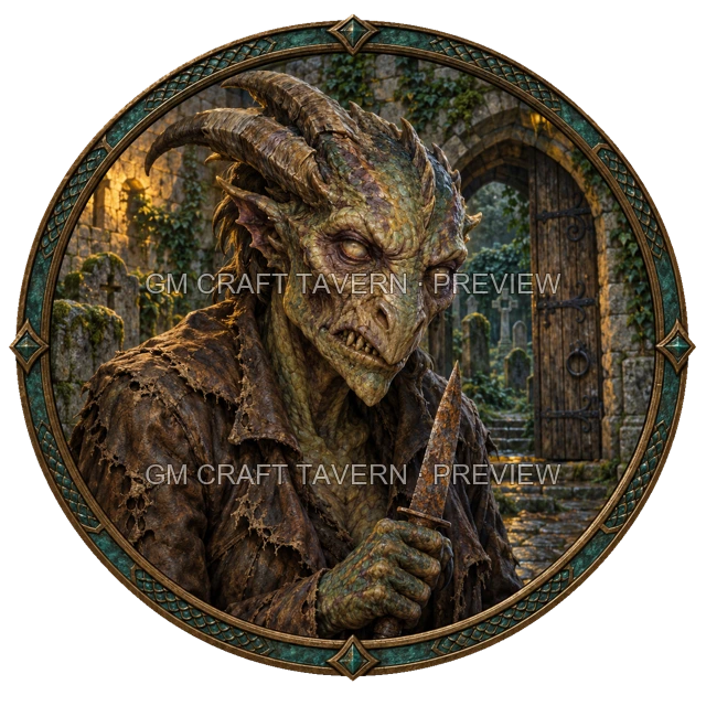 Aperçu de token de bandit mort-vivant vu du dessus