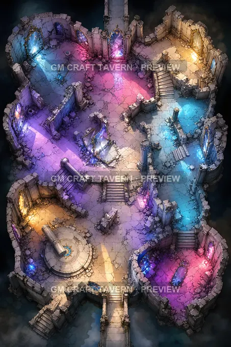 Hall Of Mirrored Recollections Inner Ruins battlemap preview