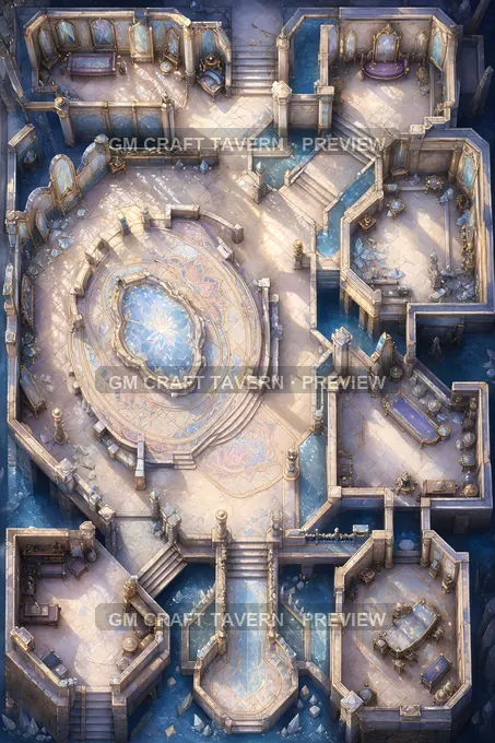 Hall Of Mirrored Recollections Sanctum battlemap preview